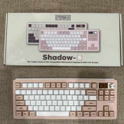 EPOMAKER Shadow-S VIA Wireless Gaming Keyboard, Gasket Mechanical Keyboard, with 1.14 inch Programmable Smart Screen, Bluetooth/2.4Ghz/USB-C Wired Cre