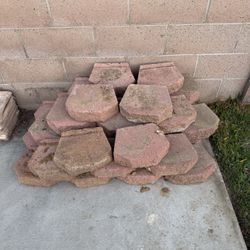 Red Concrete Retaining Wall Block