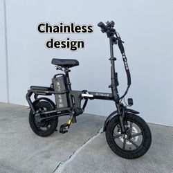 ENGWE O14, Shaft Drive Design (chainless) Mini Folding E-Bike for Adults Teens 14" Fat Tire 400W 15.6Ah Battery Max 20mph 50Miles Electric Bike