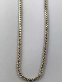 14k Solid Gold Nice Fancy wheat Chain