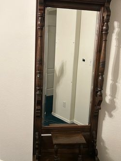 Antique wooden hall tree/ valet