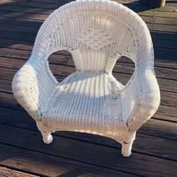Adorable Children’s OrLarge  Doll White Wicker Chair PVC Wicker