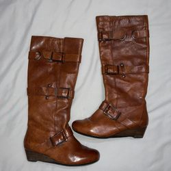 Leather Tan Brown Boots