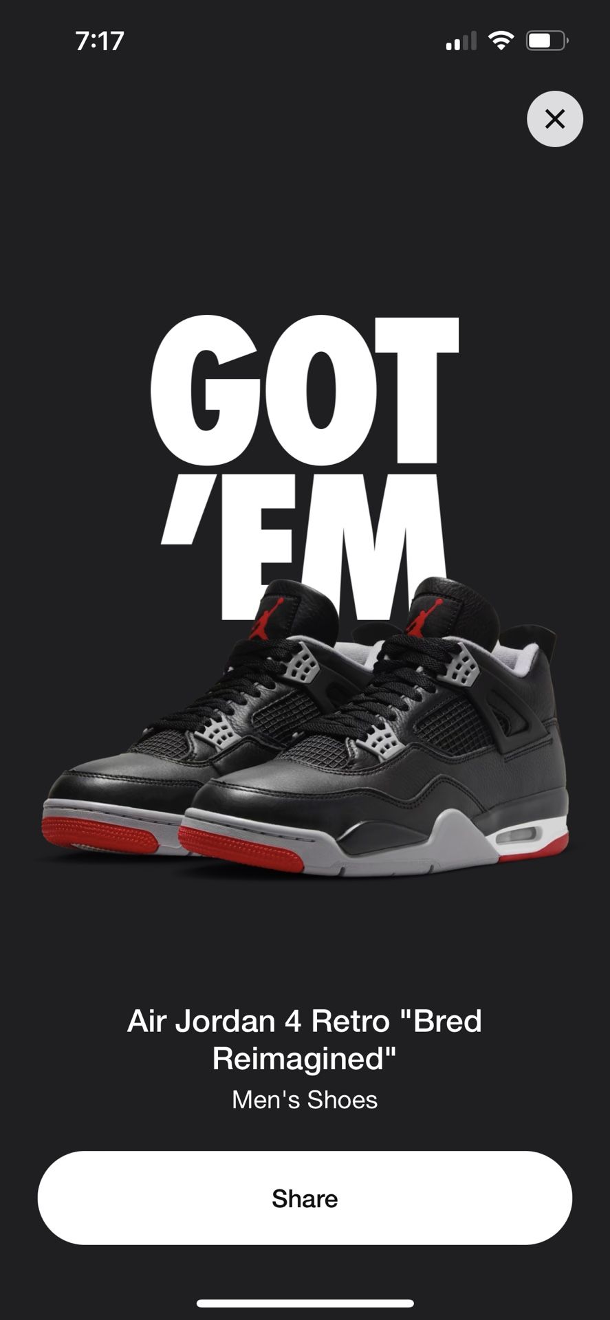 Air Jordan Bred 4s Reimagined Size 10