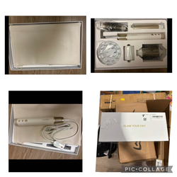 GLAMUP® 6-in-1 Dual Voltage Hot Air Styler – Upgraded Long Barrel, Round Brush & Diffuser, Powerful Hair Dryer, Curl & Volume, Travel-Friendly Gift Se