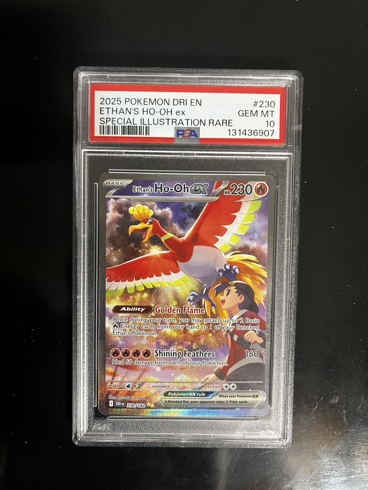 2025 Pokémon DRI Ethan’s Ho-Oh ex SIR #230 PSA 10 GEM MINT – Special Illustration Rare