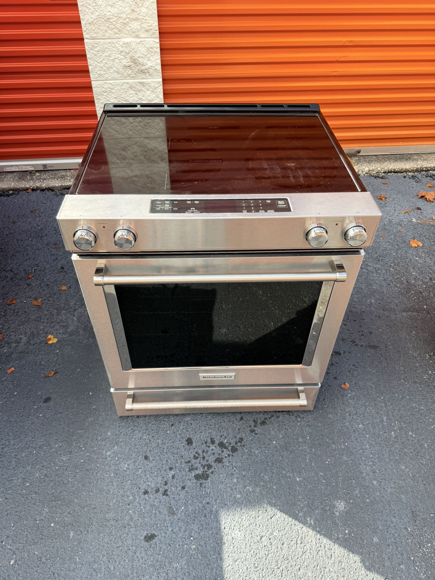 KitchenAid 30-in Glass Top 5 burners 6.4-cu ft Convection Oven Slide-In Electric Range (Stainless steel)