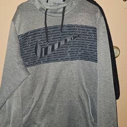 Mens Gray Nike Dri-Fit Fleece Pullover Hoodie Sweatshirt Long Sleeve Size XXL $45