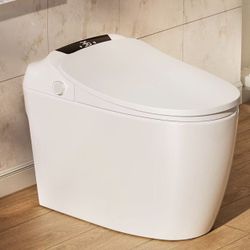 Smart Toilet with Bidet Built in - Bidet Toilet with Water Tank and Pump for 1.1 GPF Auto Dual Flush, Auto Open/Close, Foam Dispenser, Heated Seat, Wa