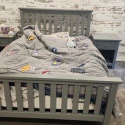 Bedroom Set With Nightstands, Mattress, Cabinets, Etc. 