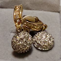 Vintage Gold plated Clip On Earrings with Swarovski Crystals