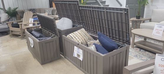 Grey Resin Deck Storage Box - 80 Gal - 120 Gal - 150 Gal