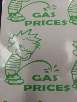 Calvin Gas Price Decal