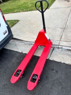 Red ULINE Manual Pallet Jack