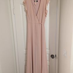 Lulu's Blush Pink Wrap Dress Large