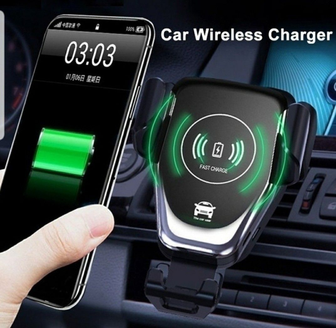 10W QI Wireless Fast Charger Car Mount Holder Stand For iPhone and Samsung
