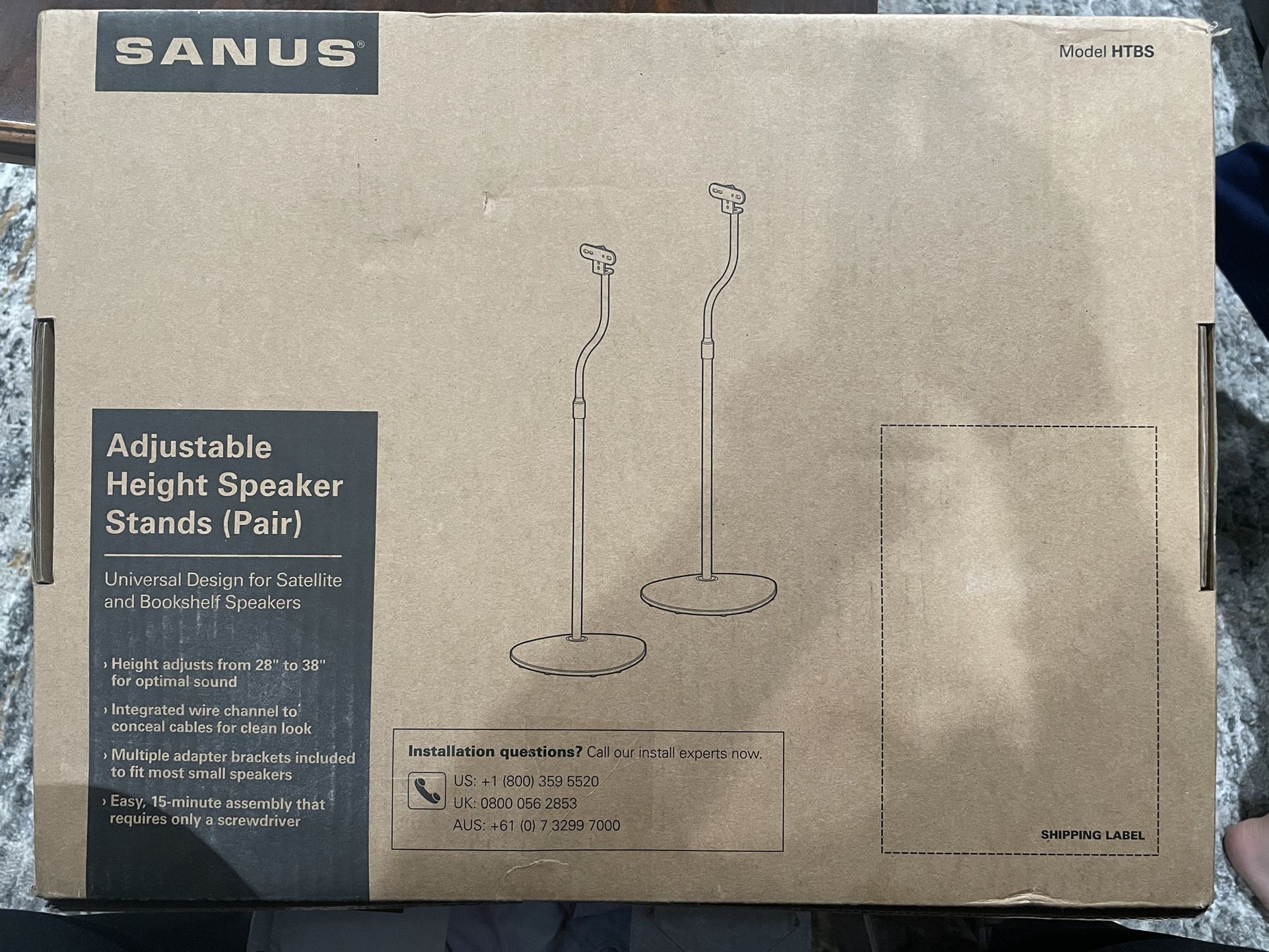 Sanus Adjustable Height Speakers Stands 