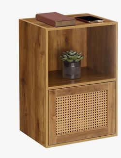 Renita Storage Boho Weave 1 Door Cabinet with Shelf