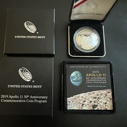 2019 Apollo 11 50th Anniversary 1oz Silver dollar 