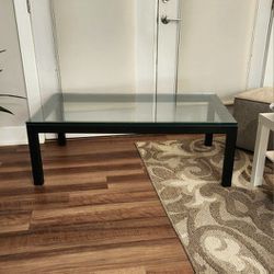 Crate & Barrel Large Glass Coffee Table