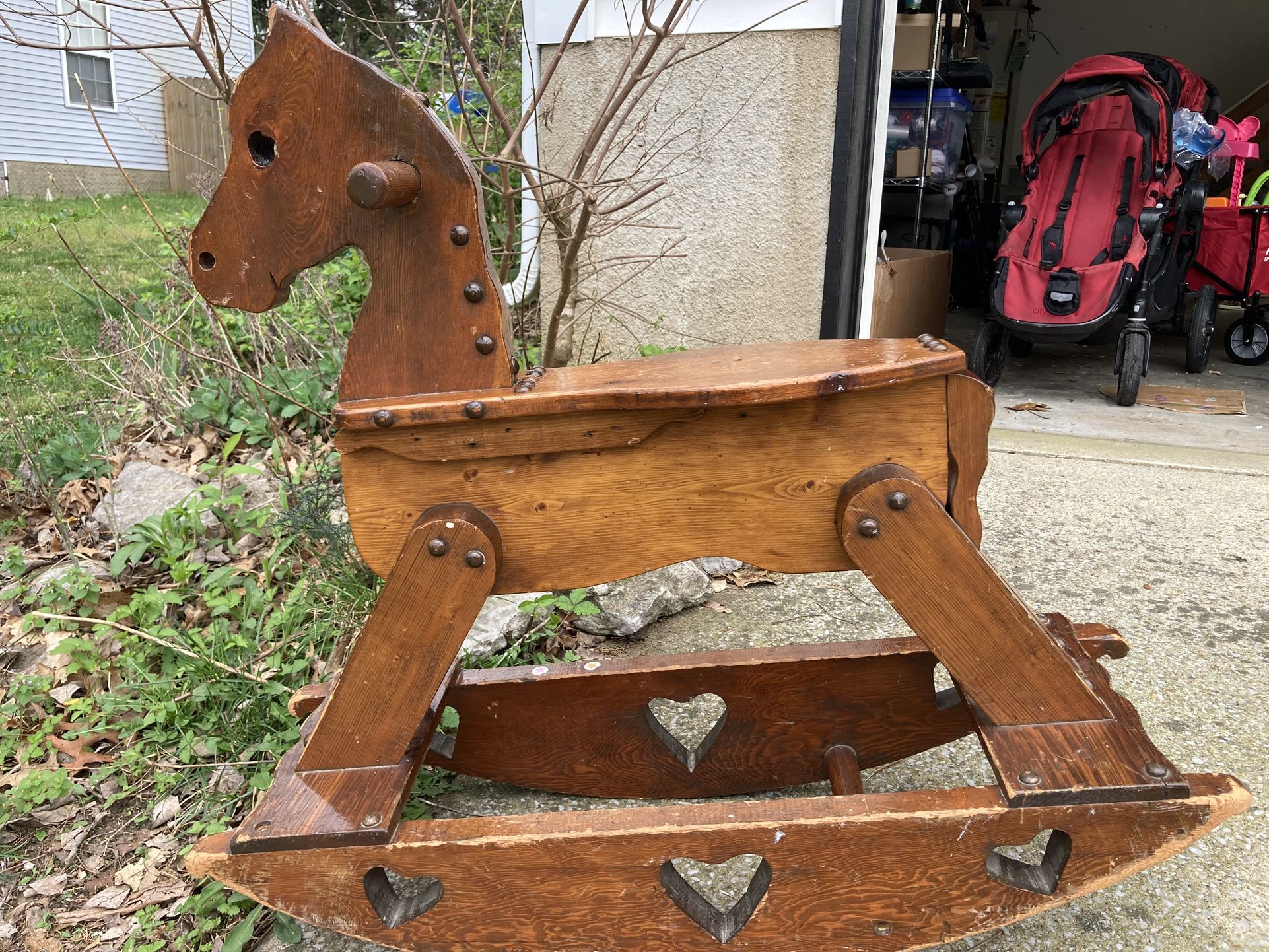 Solid Wooden Rocking Horse, Antique