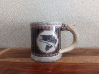 Big Mouth Bass Antler Handle Mug Coffee Cup