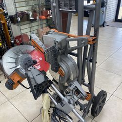 RIDGID R4222 12” Dual Bevel Sliding Miter Saw And Stand