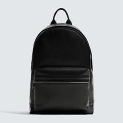 ZARA Textured Backpack in Black