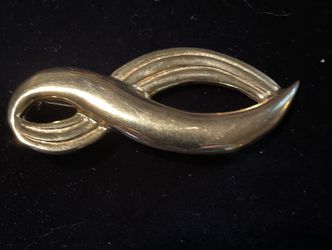 Vintage Infinity Symbol Goldtone Brooch