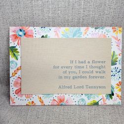 20” x 14” Floral Wall Hanging Tennyson Flower Quote Garden Wooden Wall Decor