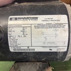 Used 1/15 hp marathon electric.