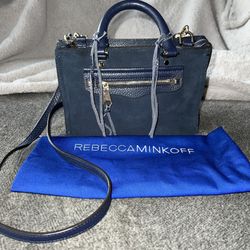 Rebecca Minkoff- Navy Blue Suede Handbag 