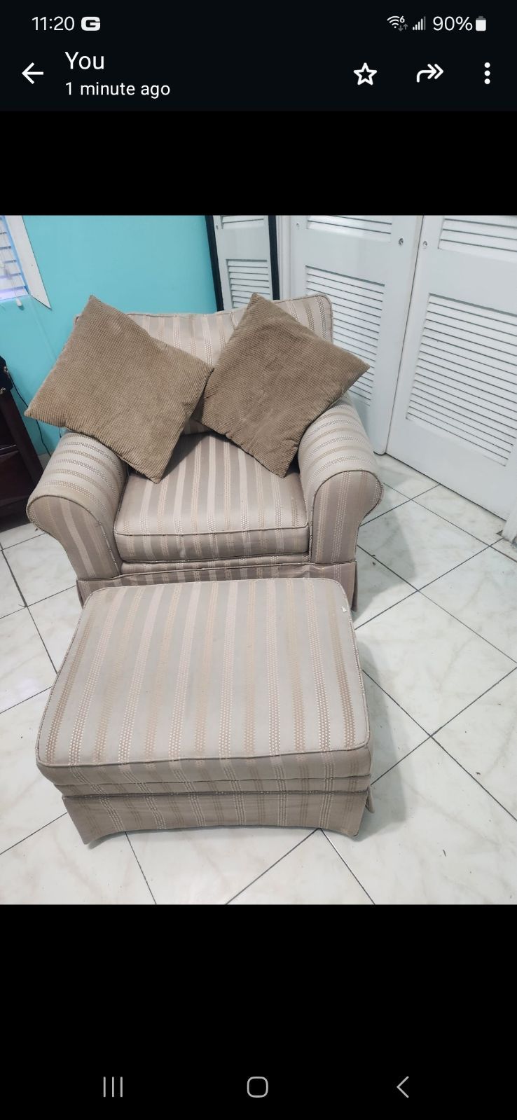 Single Couch Chair With Ottoman