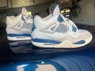 Air Jordan 4 White Military Blue Sneakers