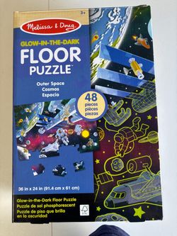Melissa & Doug Glow-in-the-Dark Outer Space Floor Puzzle