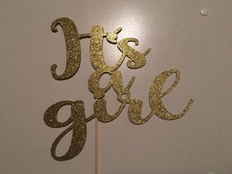 It's a girl cake topper,party decor,party decorations,baby shower decorations
