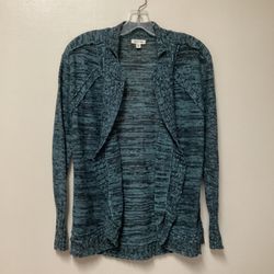 Women’s SILENCE + NOISE (Urban outfitters) Ramie/cotton Bluish green w/black medium weight open cardigan… Size-XS (Runs a little big)