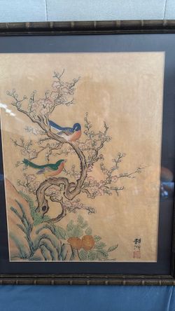 Vintage Chinese Painting On Parchment