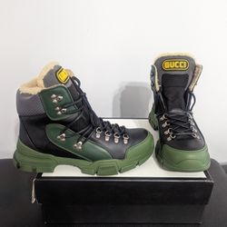 Green/Black Leather Gucci Boot