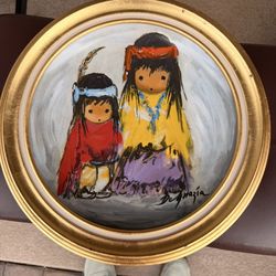 Ted DeGrazia “Wondering” – 1983 Limited Edition Porcelain Plate (9496/10,000) – Framed