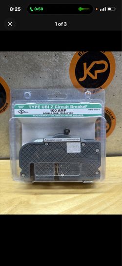 Zinsco 100 amp 2 pole plug on type UBIZ new 120/240v