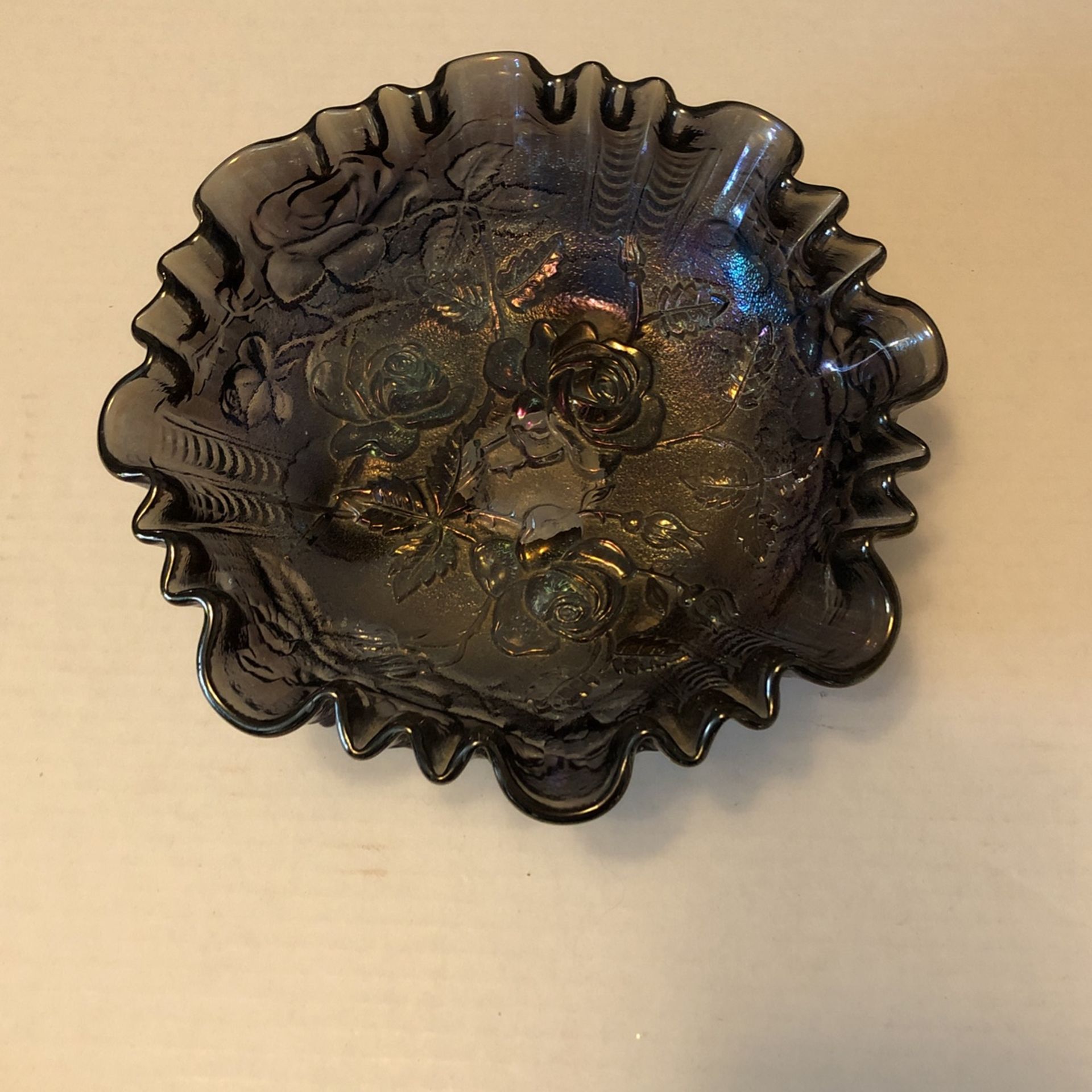 Imperial Rose Carnival Glass Bowl