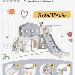  7 in 1 Toddler Freestanding Spaceship Set with Slide