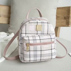 1pc Plaid Backpack Fashion Casual Backpack Student School Bag Small Backpack Trend Backpack