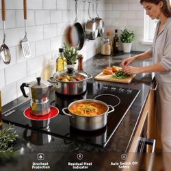BRAND NEW Electric Cooktop 30 Inch, 6700W Knob Control 4 Burner
