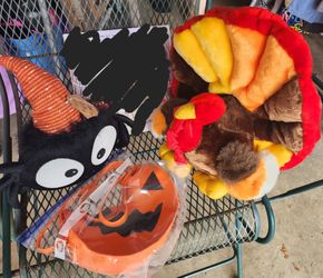 Halloween Items and a turkey plush