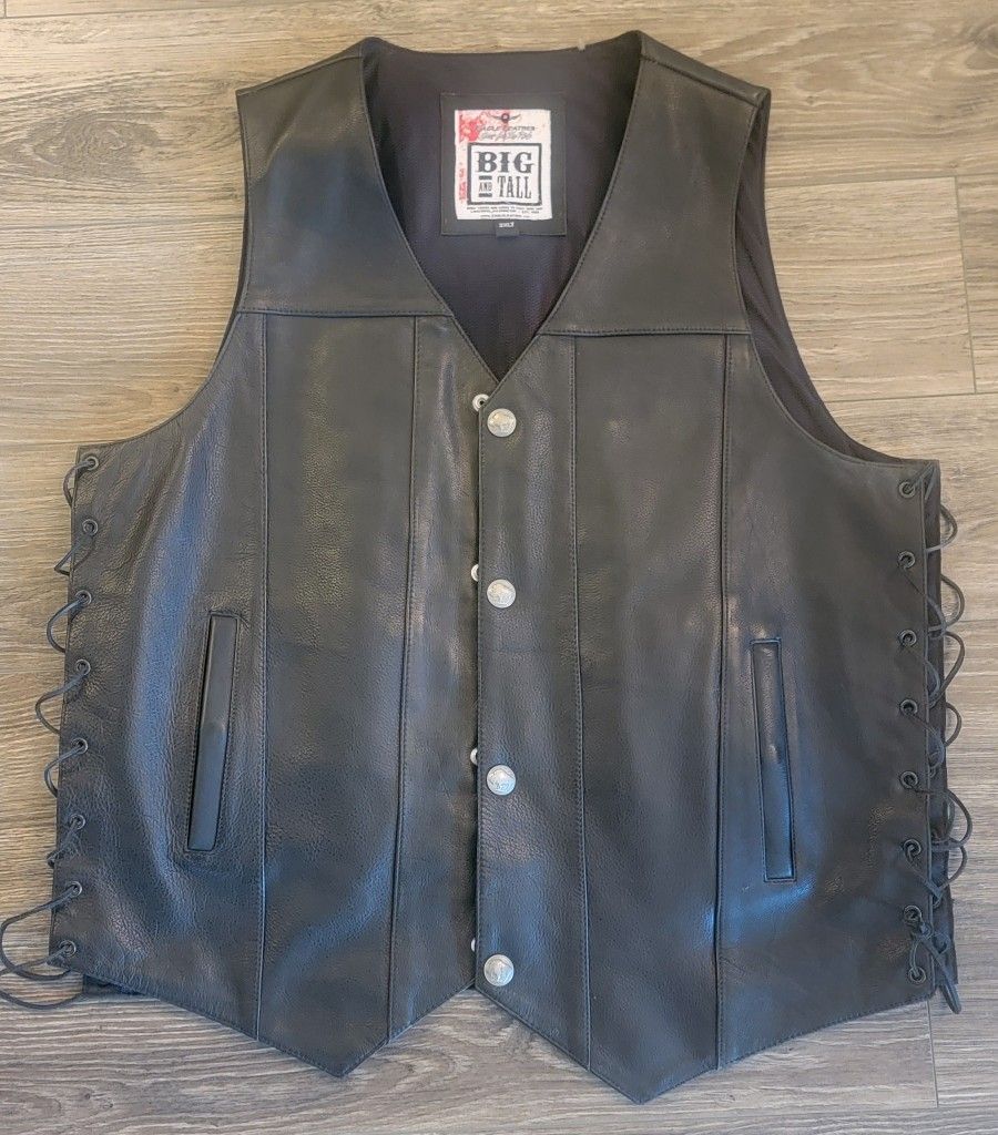 Men's Leather Motorcycle Vest