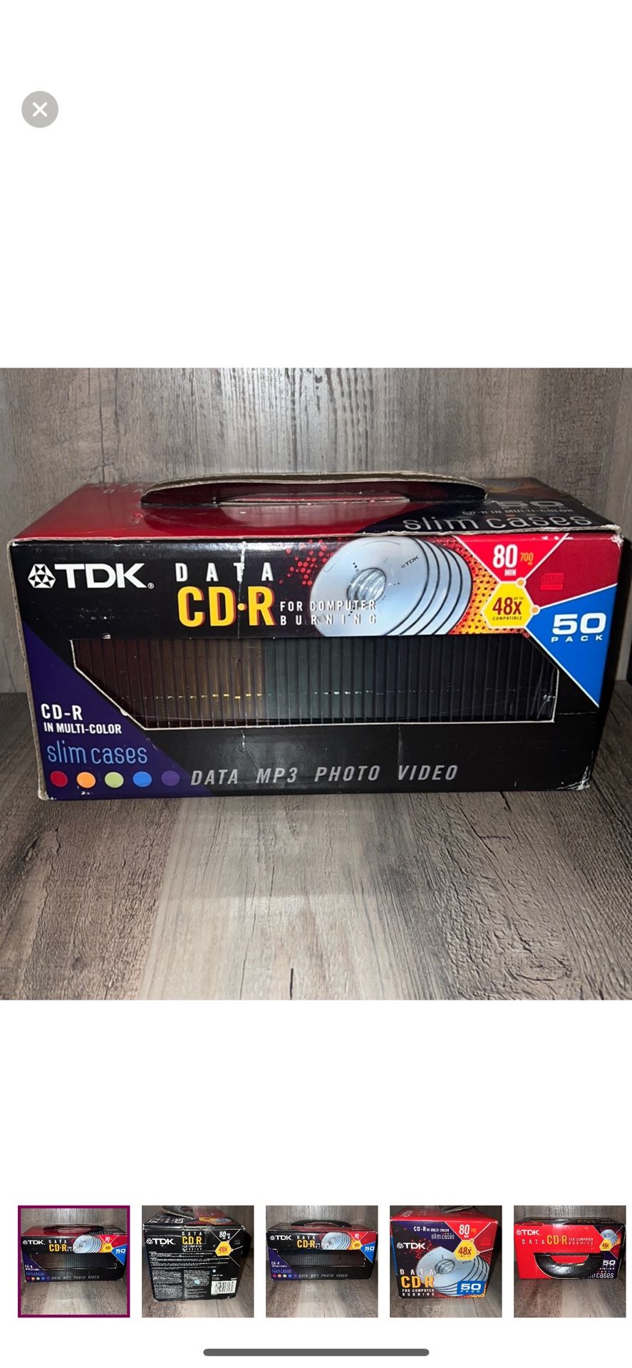 TDK DATA CD-R Slim Case DATA MP3 VIDEO PHOTO 80M 48X 700