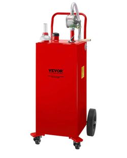New Fuel Caddy 35 Gallon, Gas Storage Tank on 4 Wheels, with Manual Transfer Pump, Gasoline Diesel Fuel Container for Cars, Lawn Mowers, ATVs, Boats &