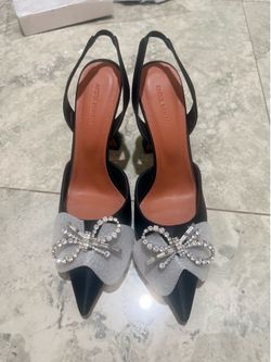 Amina Muaddi 95mm satin heel